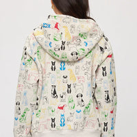 Colorful Graphic Dogs Zip Up Hoodie