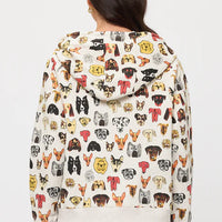 Colorful Dog Faces Zip Up Hoodie