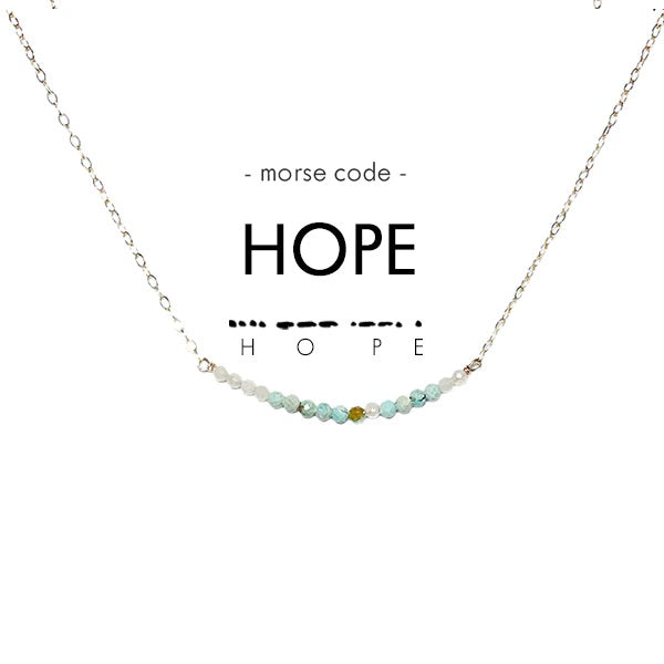 More Code Dainty Stone Necklace