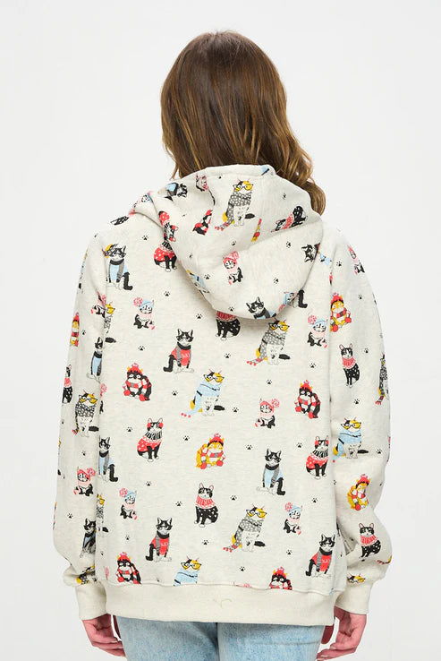 Winter Cats Zip Up Hoodie