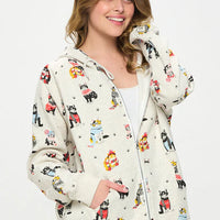 Winter Cats Zip Up Hoodie