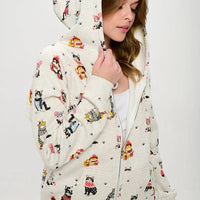 Winter Cats Zip Up Hoodie