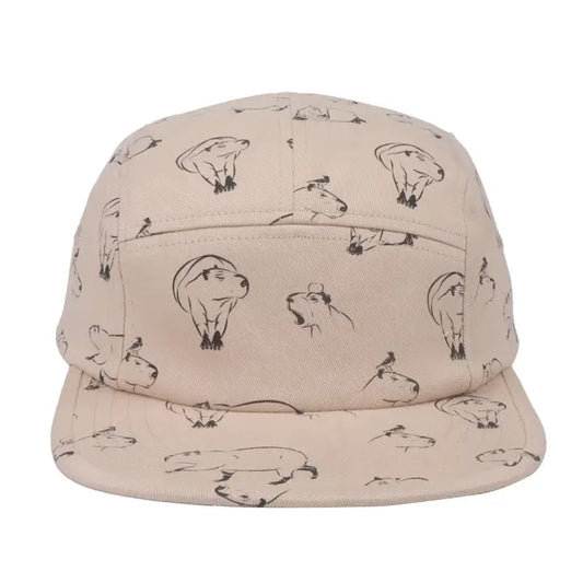 Capybara 5 Panel Hat Camp Cap | Outdoor Streetwear Hat