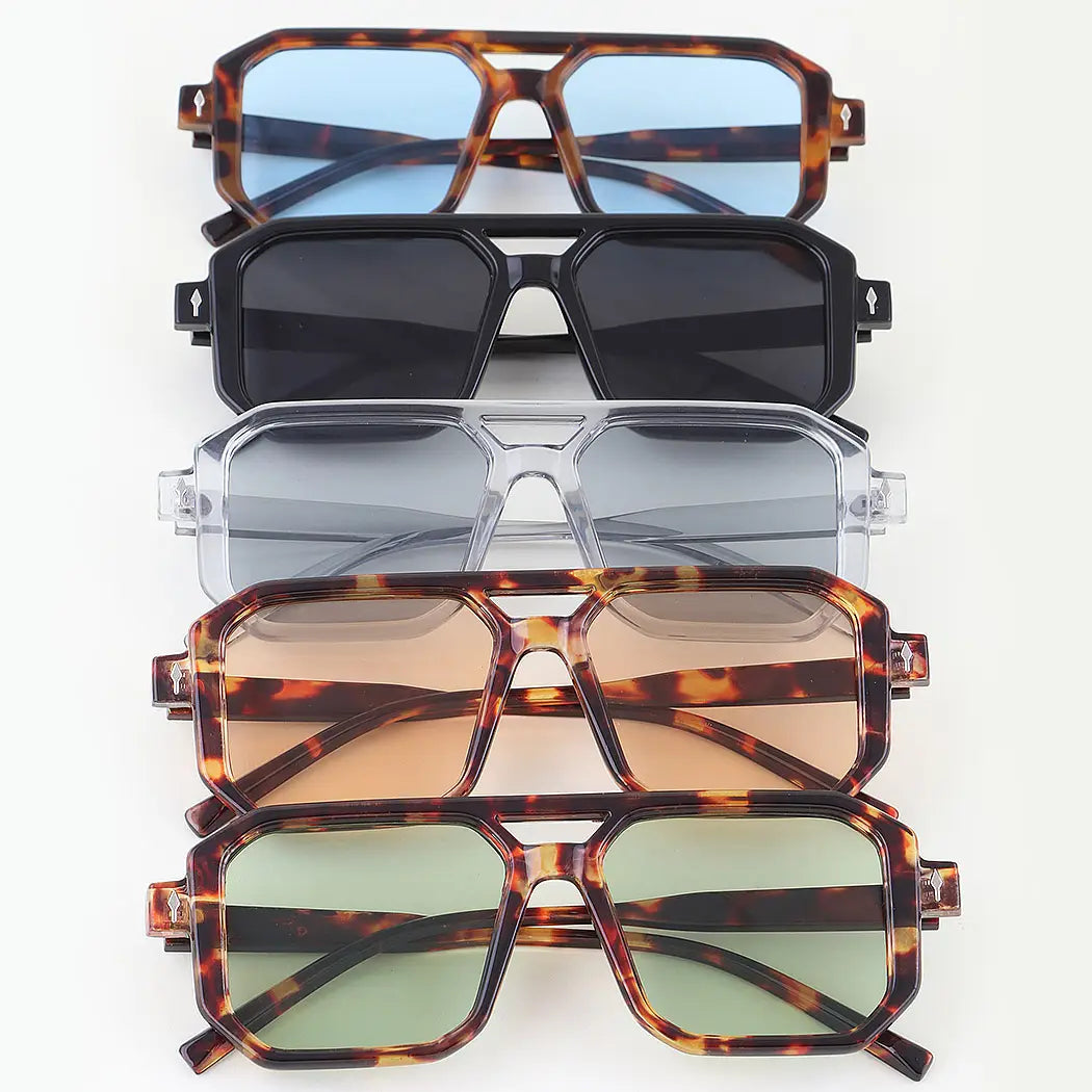 Tinted Block Aviator Sunglasses