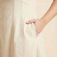 Contrast Stitch Detail Square Neck Tank Dress