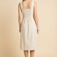 Contrast Stitch Detail Square Neck Tank Dress