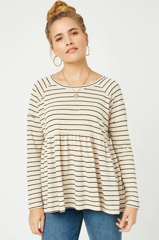 Striped Babydoll Blouse