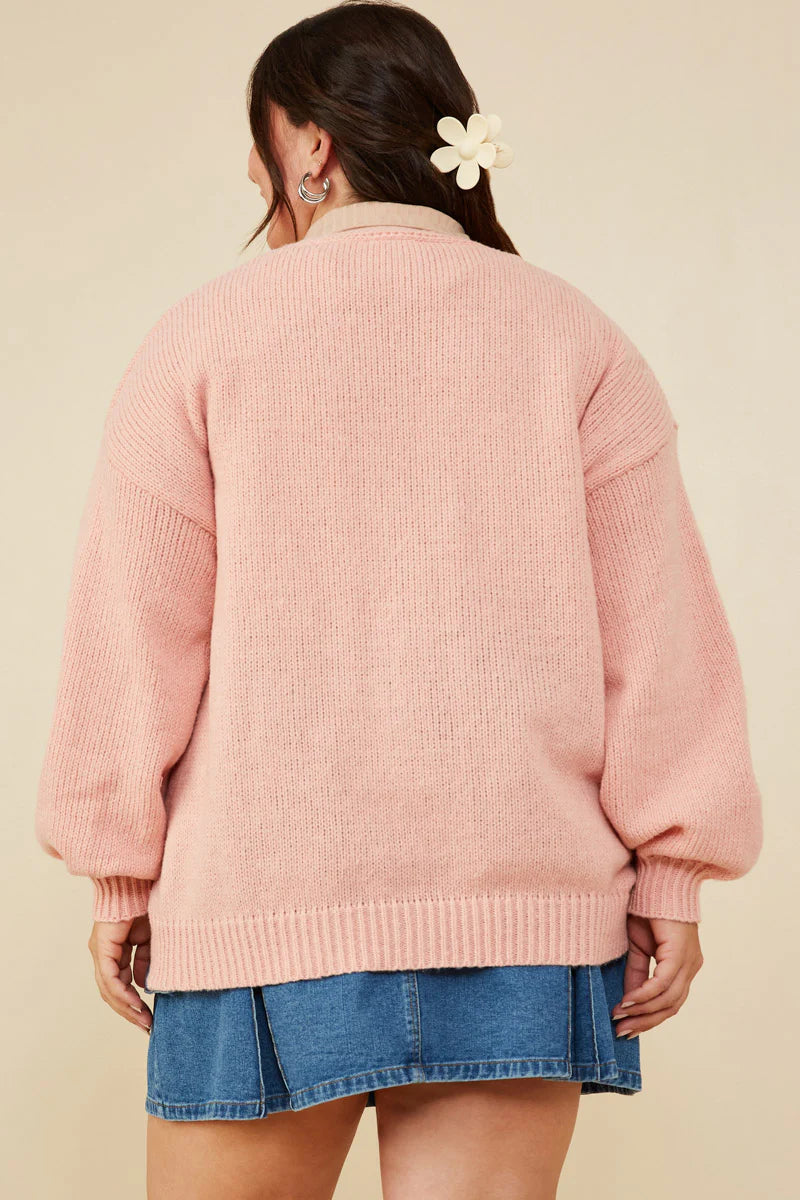 Lace Frilled Button Cardigan Plus Size