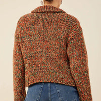Multi Color Button Up Cardigan Sweater