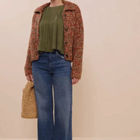 Multi Color Button Up Cardigan Sweater