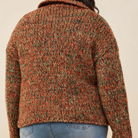 Multi Color Button Up Cardigan Plus Size