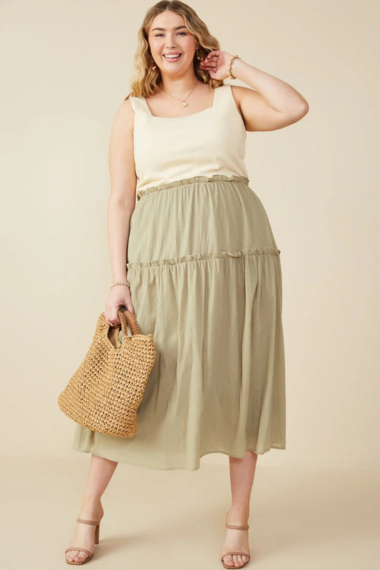 Ribbed Knit Tank Plus Size Dress