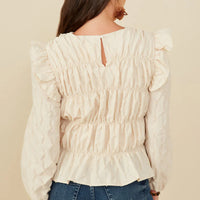 Quilt Textured Elastic Detail Top
