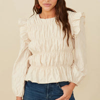 Quilt Textured Elastic Detail Top