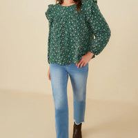 Floral Embroidered Ruffle Top