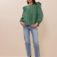 Floral Embroidered Ruffle Top