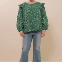 Floral Embroidered Ruffle Plus Size Top