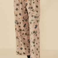 Floral Printed Washed Wide Leg Pants Plus Size