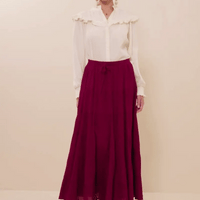 Textured Drawsting Waist Tiered Shirt