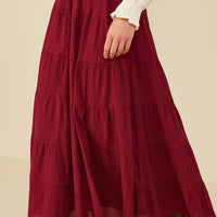 Textured Drawsting Waist Tiered Shirt