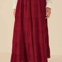 Textured Drawsting Waist Tiered Shirt