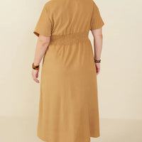 Button Up Corduroy Dress Plus Size