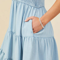 Smocked Ruffle Sleeve Dress