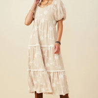 Floral Tiered Knit Plus Dress