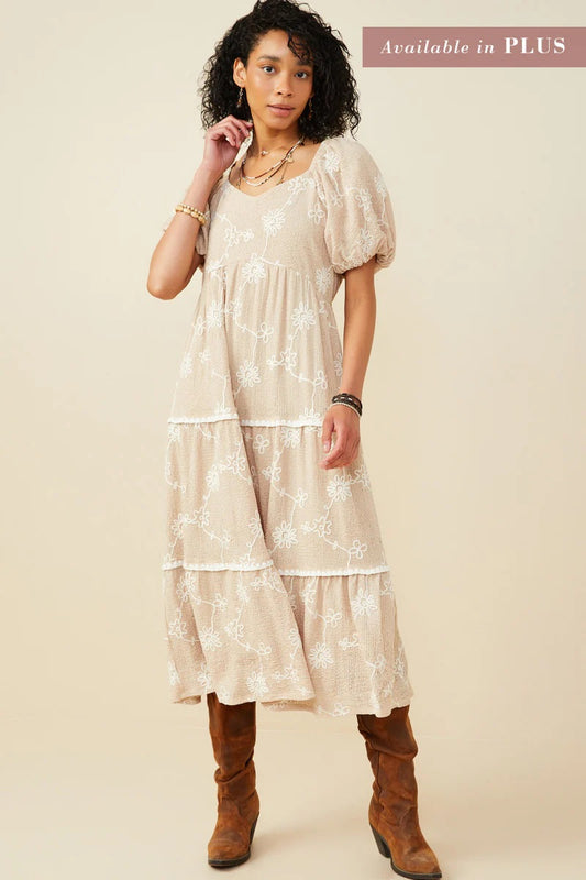 Floral Tiered Knit Plus Dress