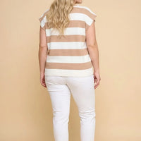 Striped Soft Sweater Knit Boxy Tank