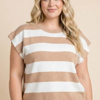 Striped Soft Sweater Knit Boxy Tank