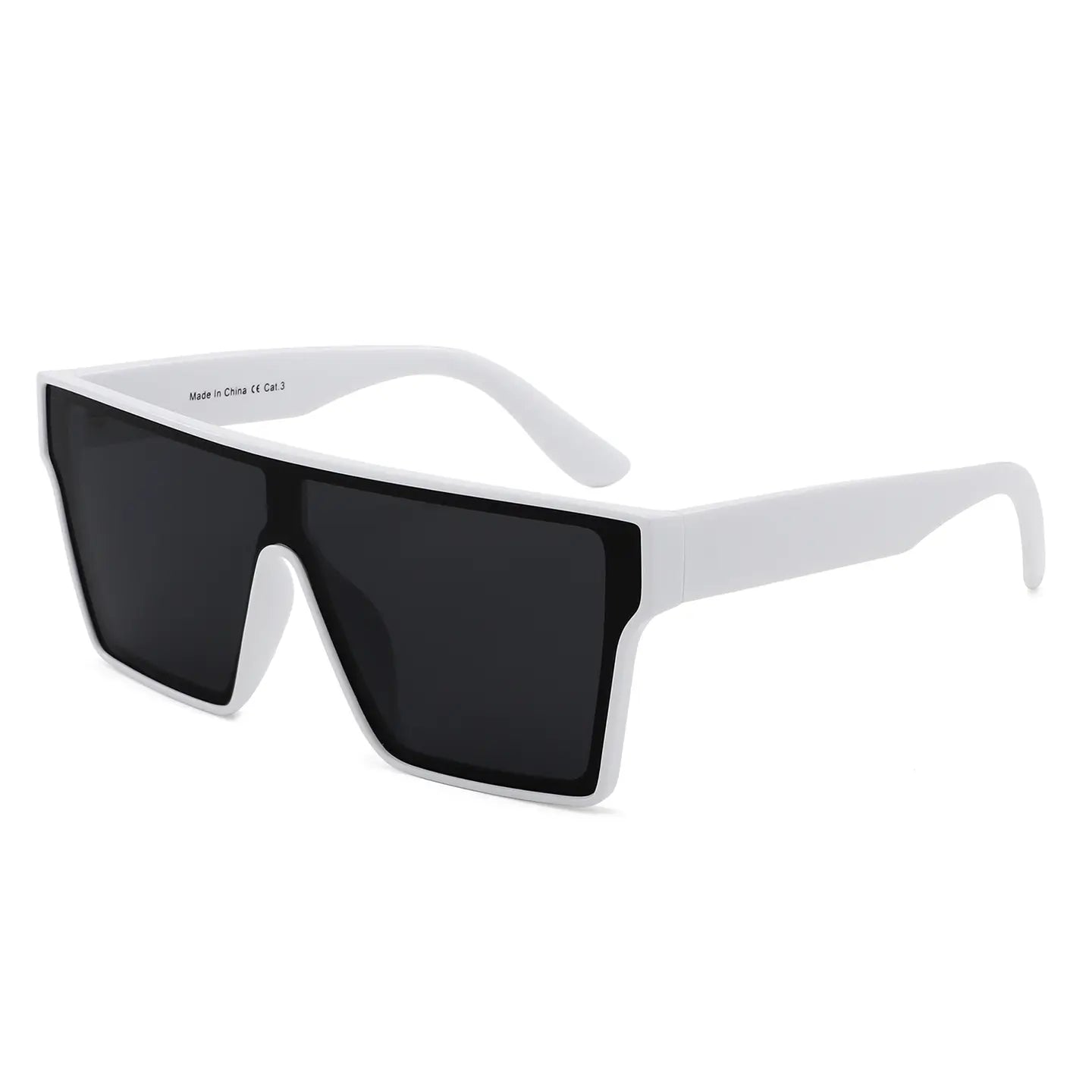 Square Oversize Mirror Lens Flat Top Visor Shield Sunglasses
