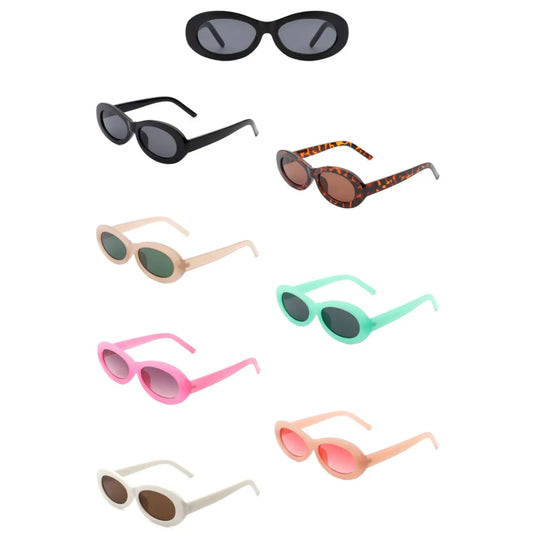 Retro Oval Slim Sunglasses