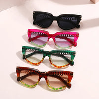 Cat Eye Bold Gold Chain Temples Fashion Sunglasses
