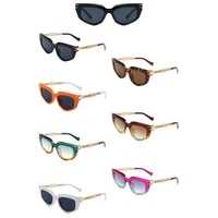 Cat Eye Bold Gold Chain Temples Fashion Sunglasses