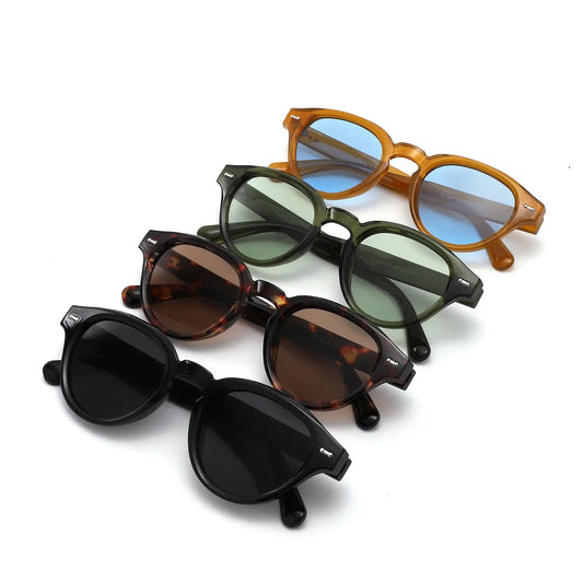 Round Vintage Inspired Keyhole Frames Tinted Lens Sunglasses