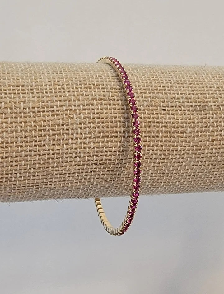 All Around Prong Dark Pink Cz Gold