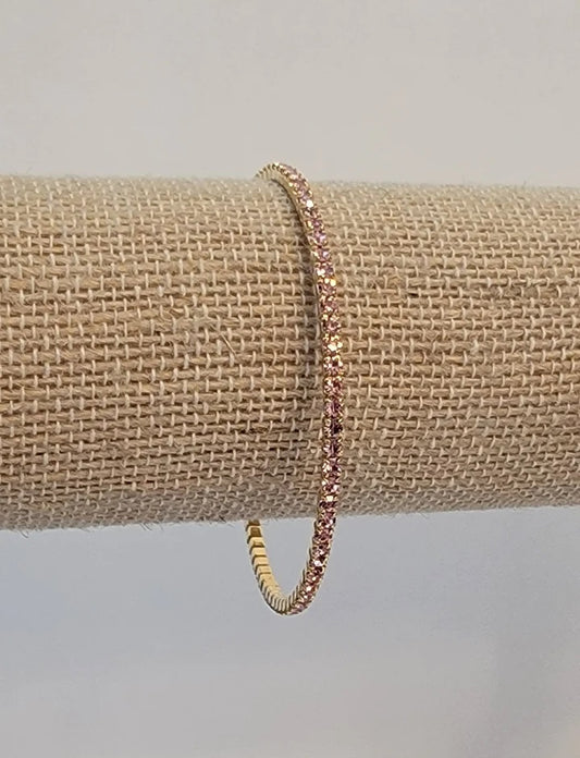 All Around Prong Light Pink Cz Gold