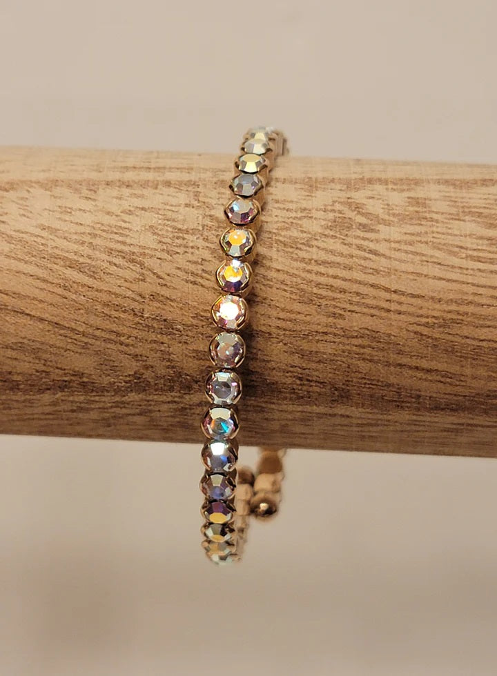 All Around Bezel Cz Gold Iridescent