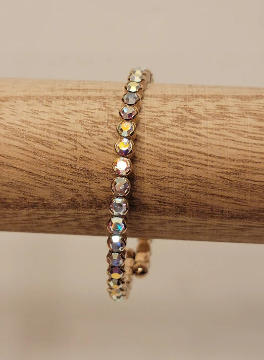 All Around Bezel Cz Gold Iridescent