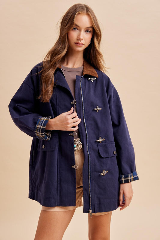 Metal Clasp Utility Barn Jacket