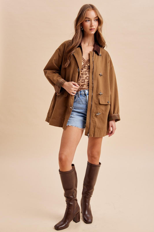 Metal Clasp Utility Barn Jacket