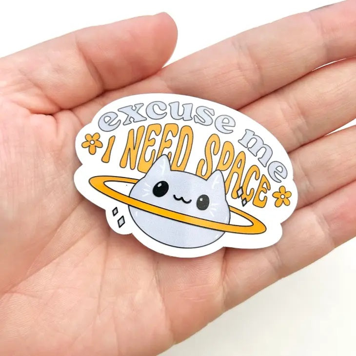 I Need Space Cat Sticker