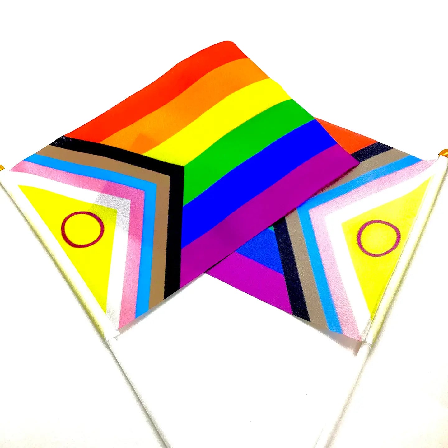 Intersex Inclusive Progress Pride Flag Hand Held