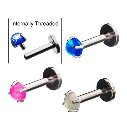 Labret de ópalo de lámina con rosca interna de 16 g