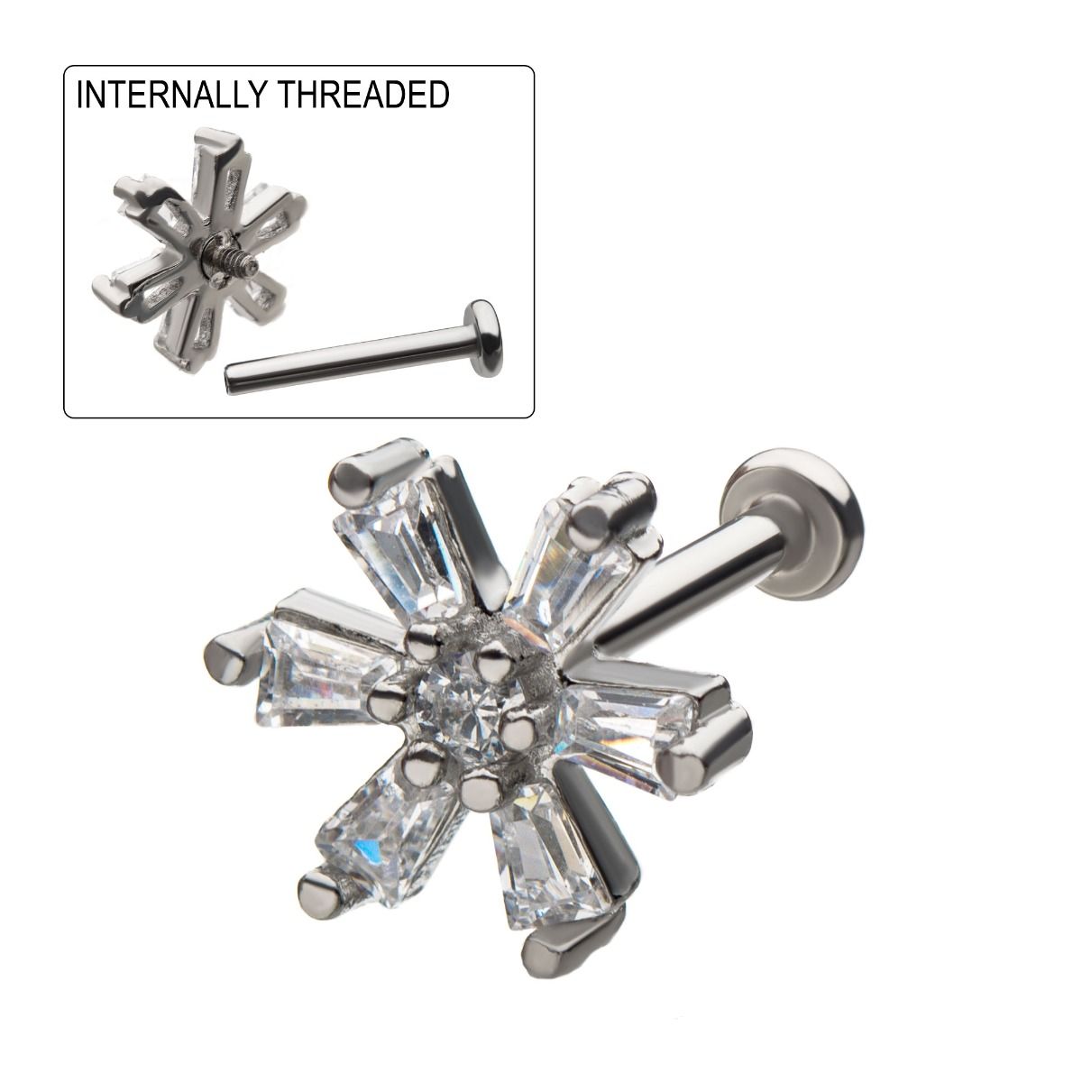 18g Snowflake Gem Labret