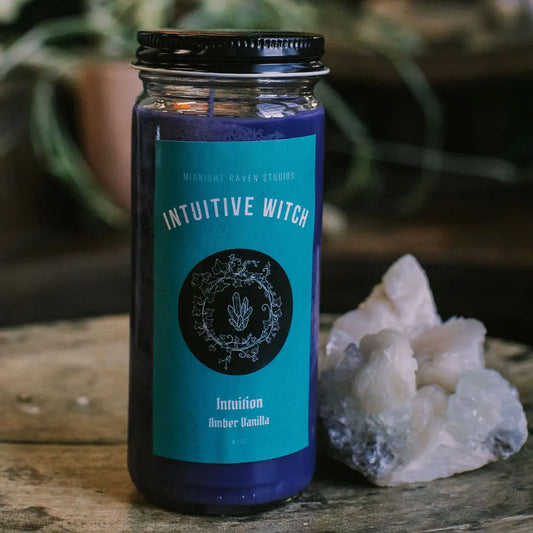 Intuitive Witch Candle - Spell Candle - Vanilla Amber