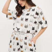 Cute Multi Kitten Face Relaxed Fit T-Shirt