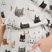 Cute Multi Kitten Face Relaxed Fit T-Shirt