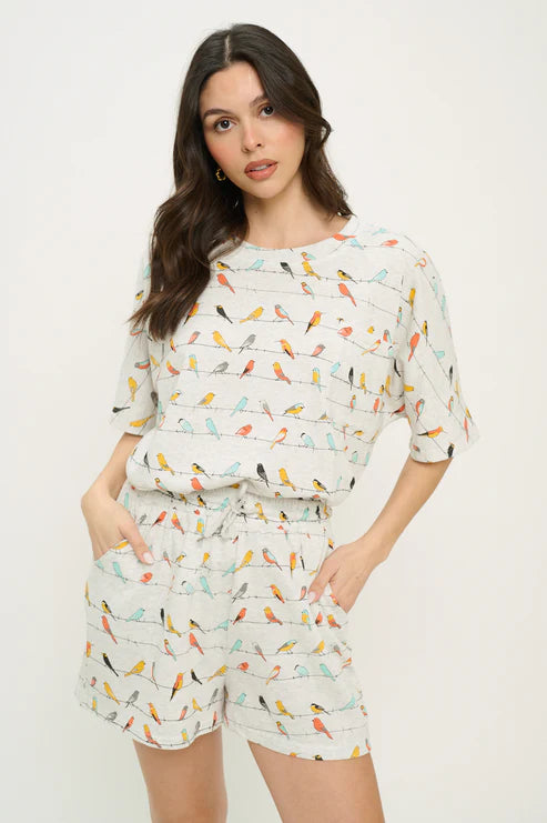 Colorful Chirpy Birds Relaxed Fit T-Shirt